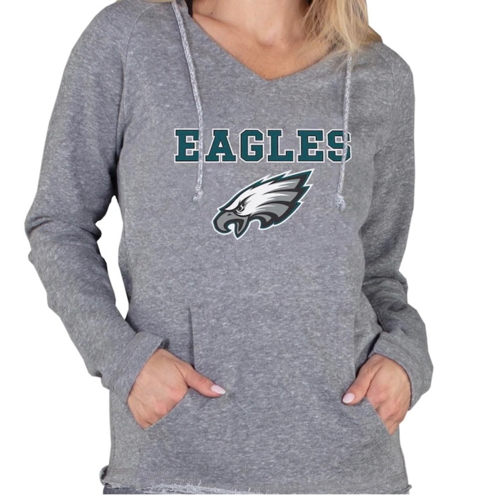 New Eagles long sleeve hooded v-neck